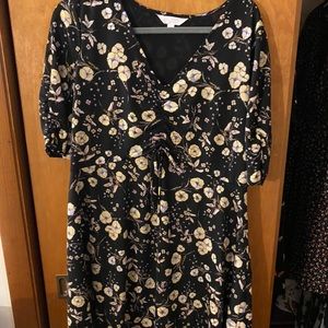 Black and yellow mini dress